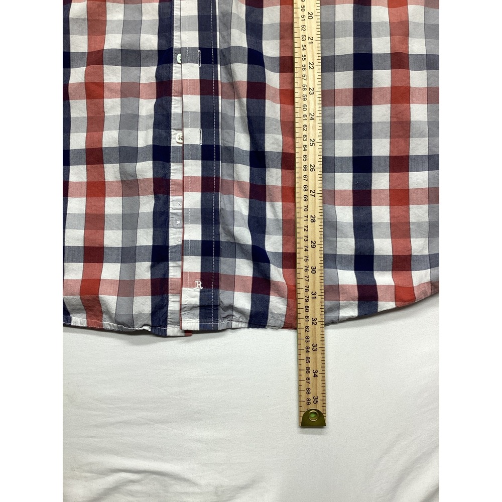 Resistol Ranch Mens XL Red White Blue Plaid Western Short Sleeve Button Shirt - Picture 3 of 7